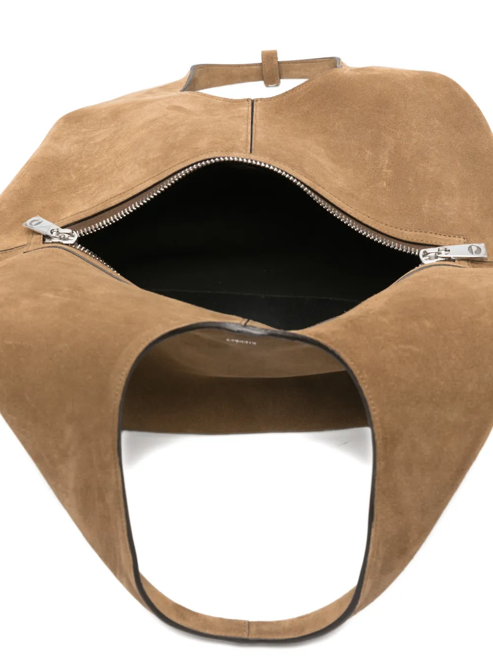 suede top-handle tote bag