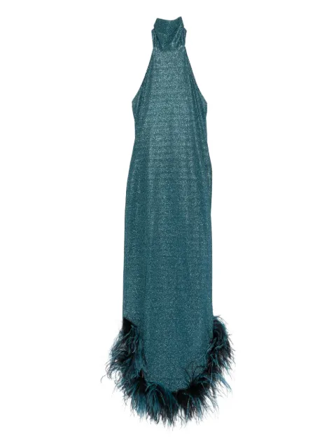 Oséree Lumière Plumage halterneck dress