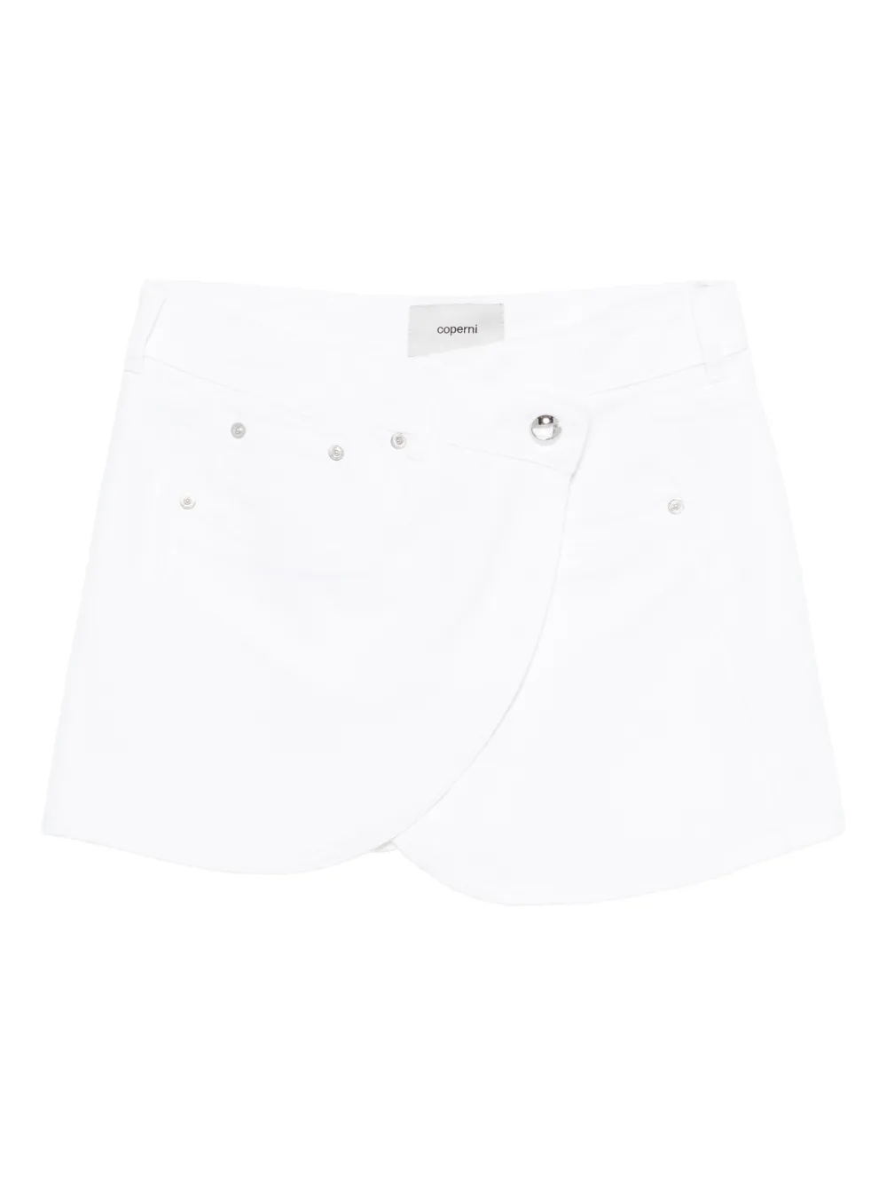Coperni studded overlap mini skirt - Weiß