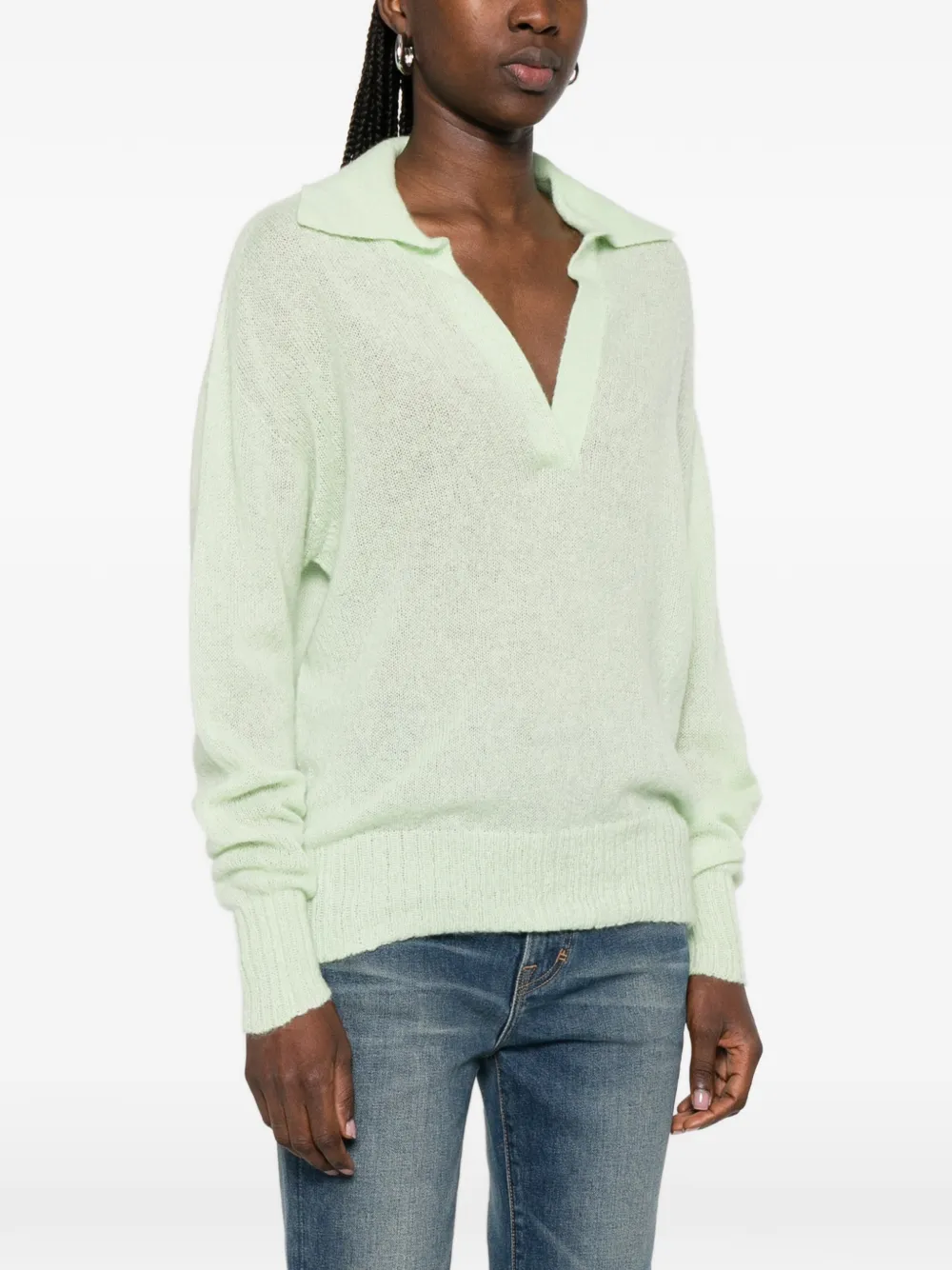  Tom Ford V-neck Collared Sweater - Green 