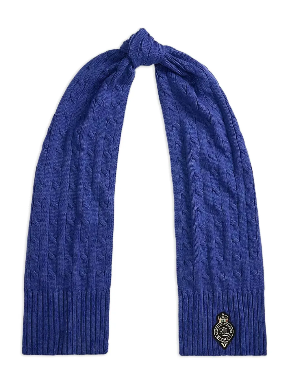 Lauren Ralph Lauren ribbed logo scarf - Blu