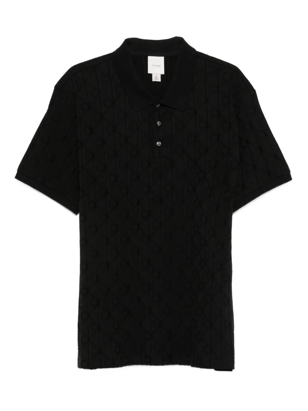Calvin Klein logo-jacquard polo shirt - Schwarz