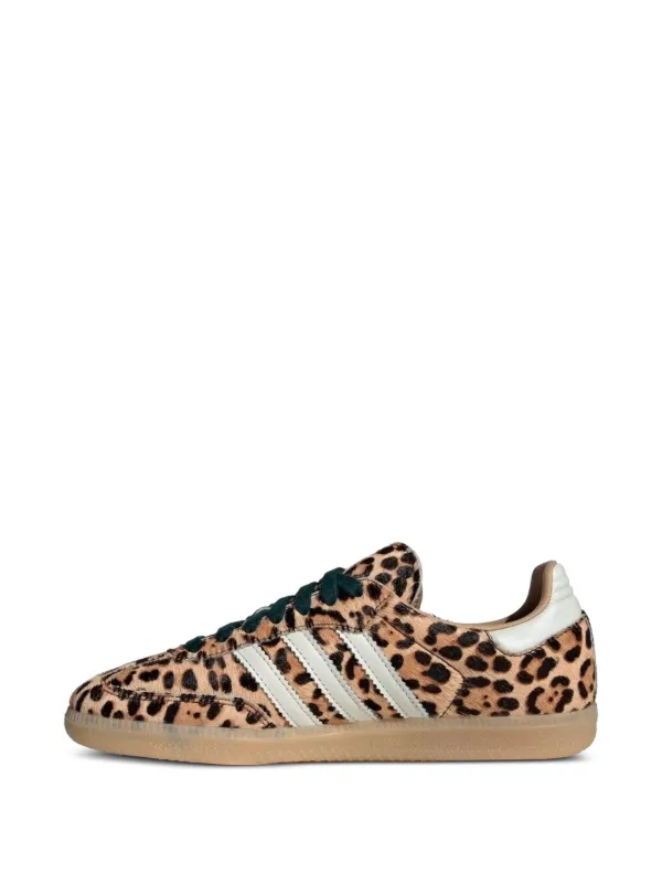 Adidas Samba OG leopard-print three-stripe Sneakers | Neutrals | FARFETCH