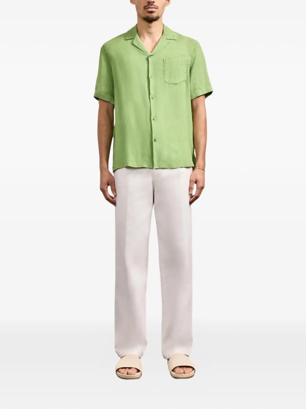 Frescobol Carioca Angelo chest-pocket short-sleeve shirt - Groen