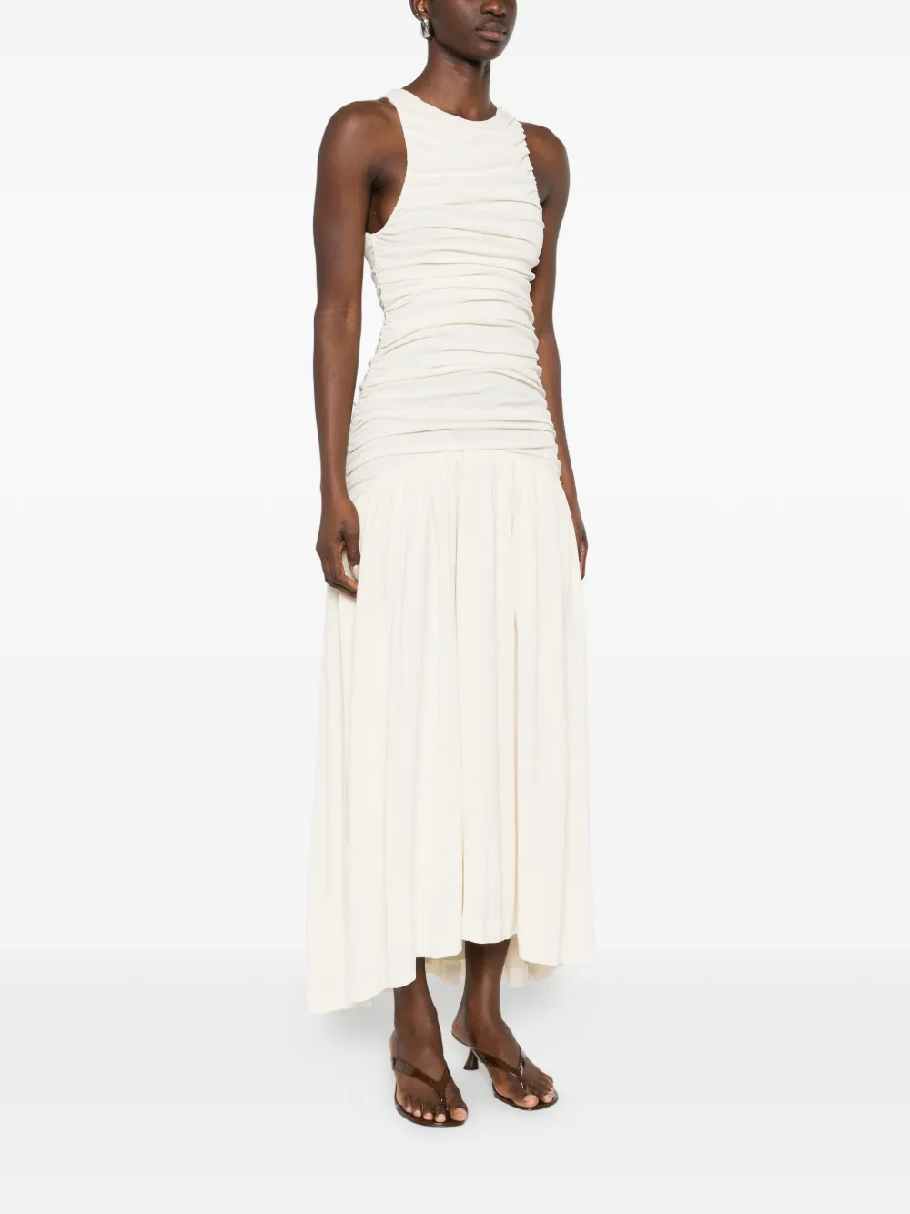  Bite Studios Evidente Shoulder Midi Dress - Neutrals 