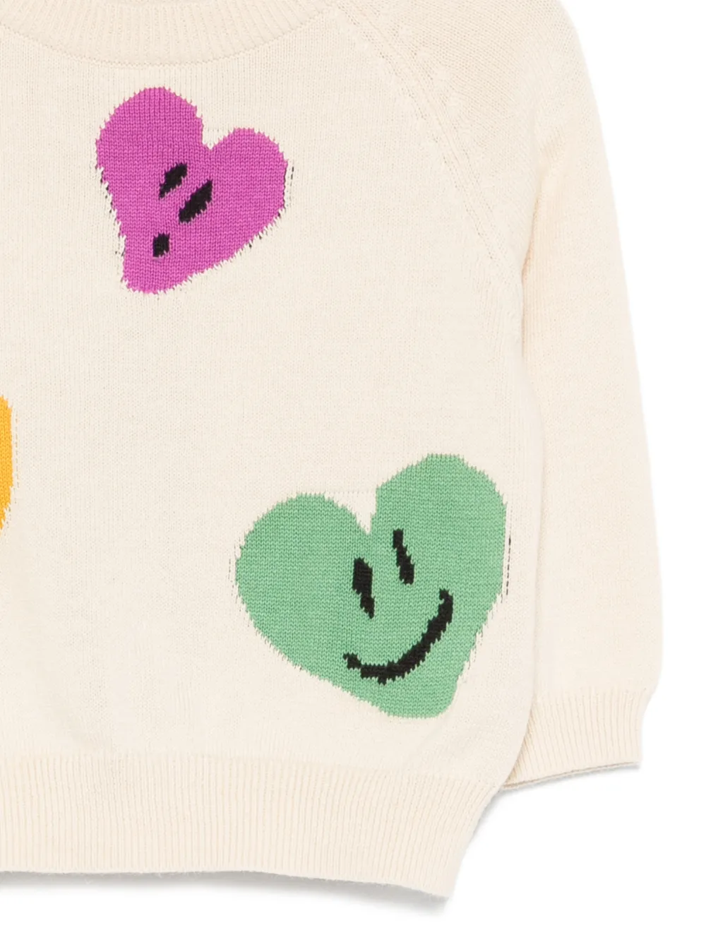  Molo Gilby Heart Smiley Sweater - Neutrals 