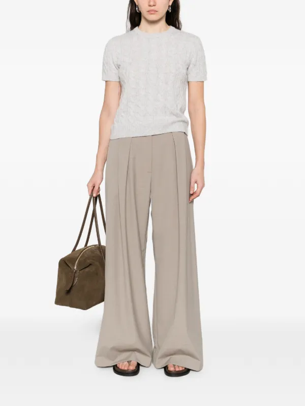 Vince cable-knit T-shirt | Grey | FARFETCH