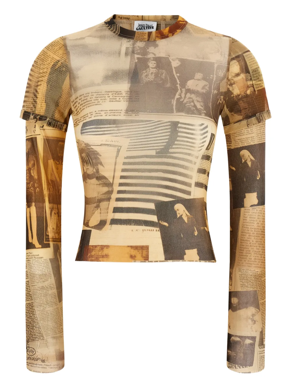 Jean Paul Gaultier The Journal Double Baby layered sleeve T-shirt - Toni neutri