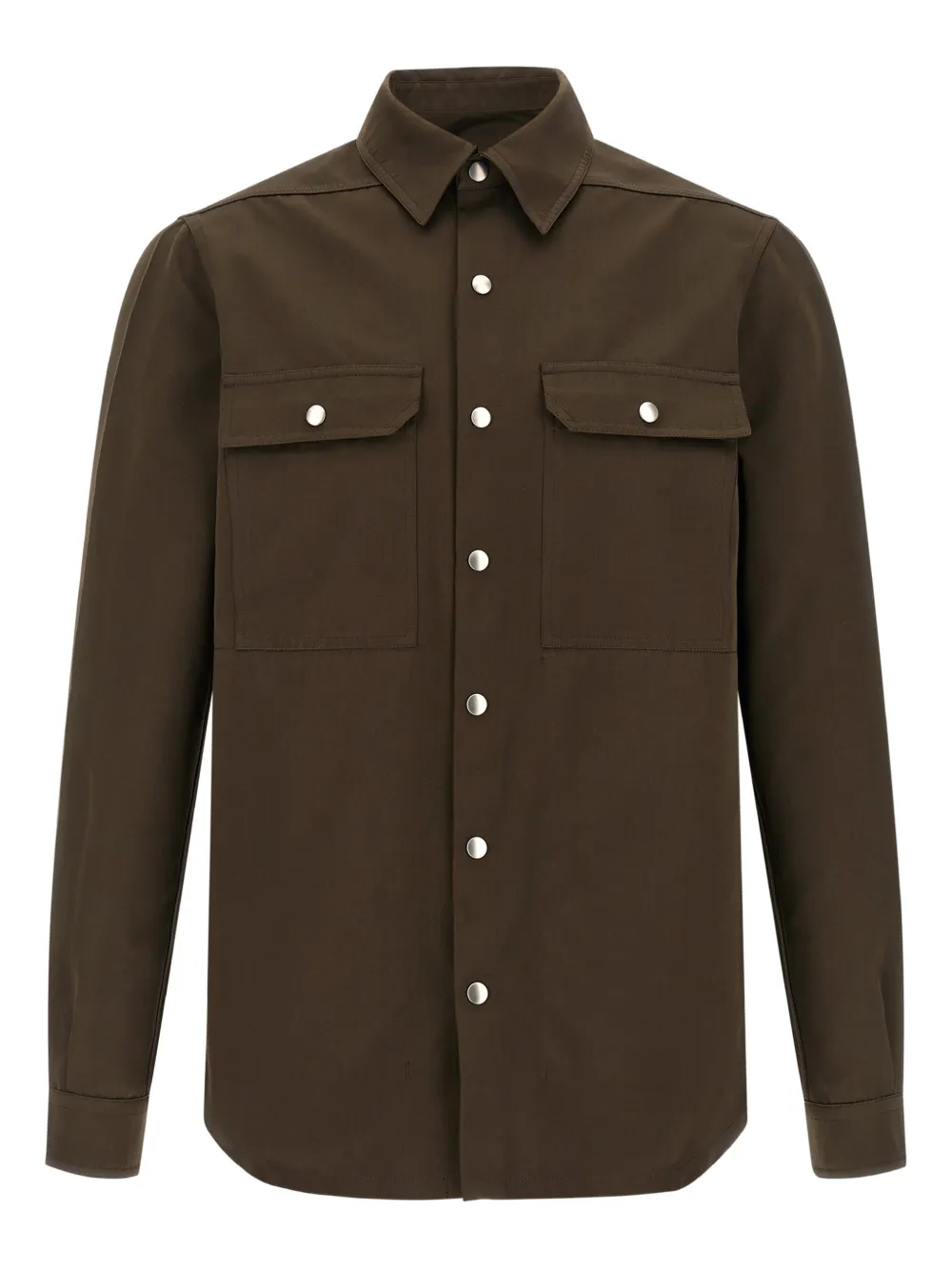 Rick Owens Outershirt snap button pockets shirt | marrón | Image 1