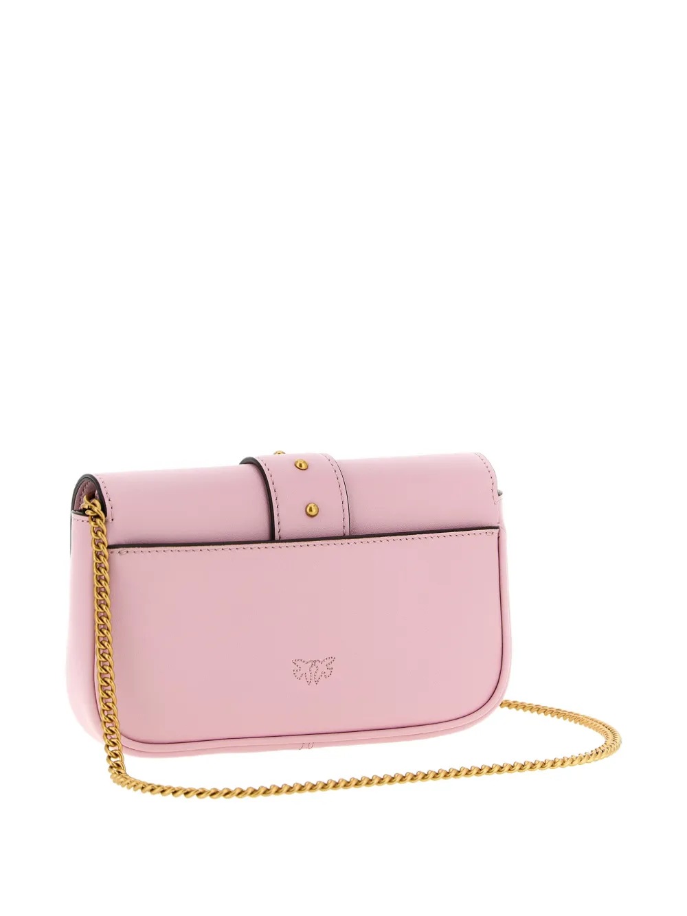 Pinko Pocket Love One Studs Birds Crossbody Bag In Pink