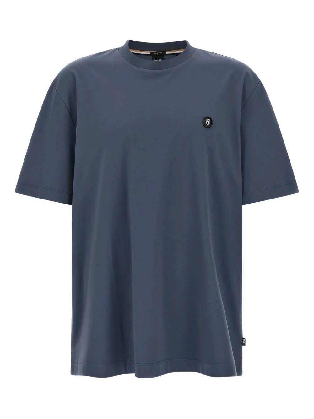 BOSS C-Taut 01 metal logo patch crewneck T-shirt - Blu