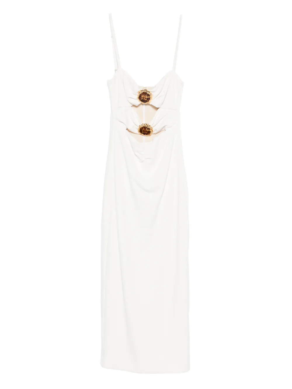 PatBO cut-out embellished midi dress - Bianco