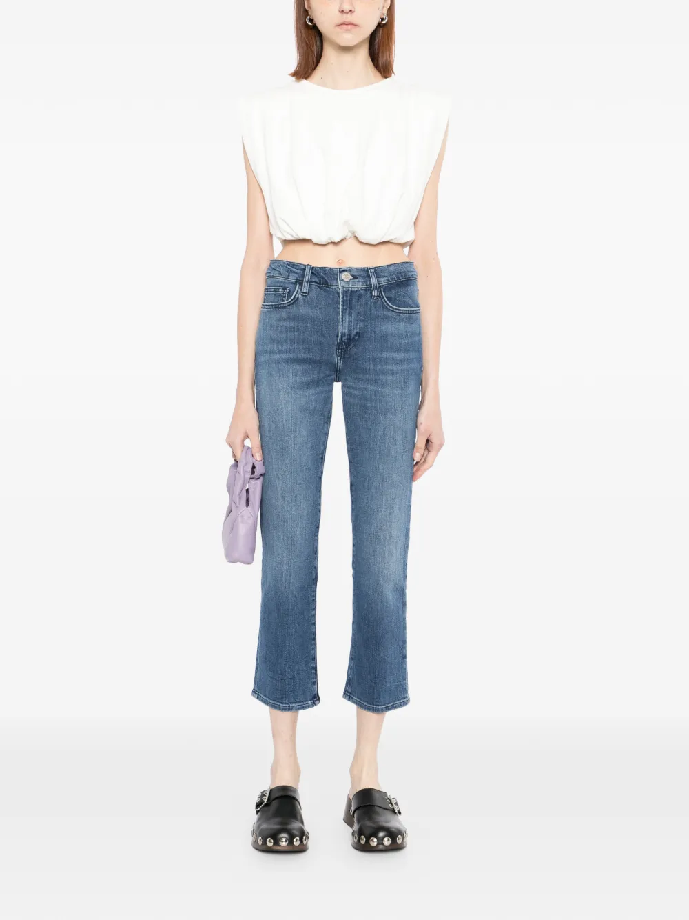 FRAME straight leg high straight jeans - Blauw