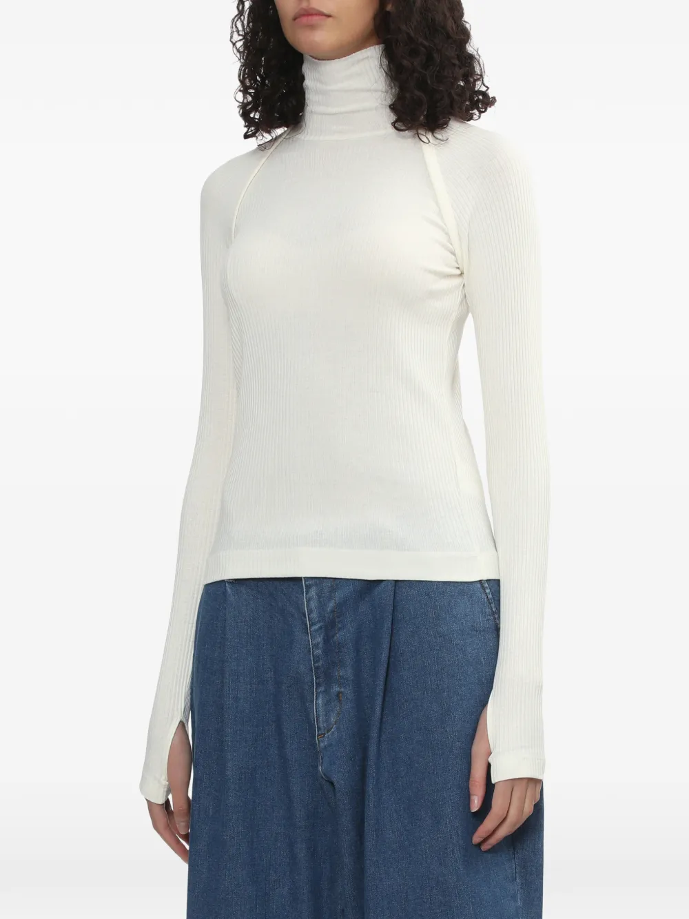 Helmut Lang ribbed turtleneck T-shirt - Bianco