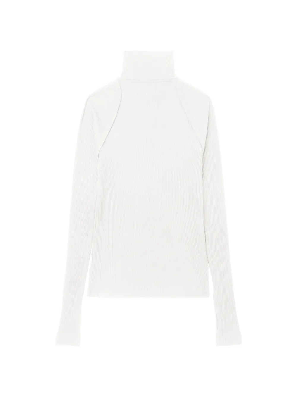 Helmut Lang Ribgebreid T-shirt met col Wit