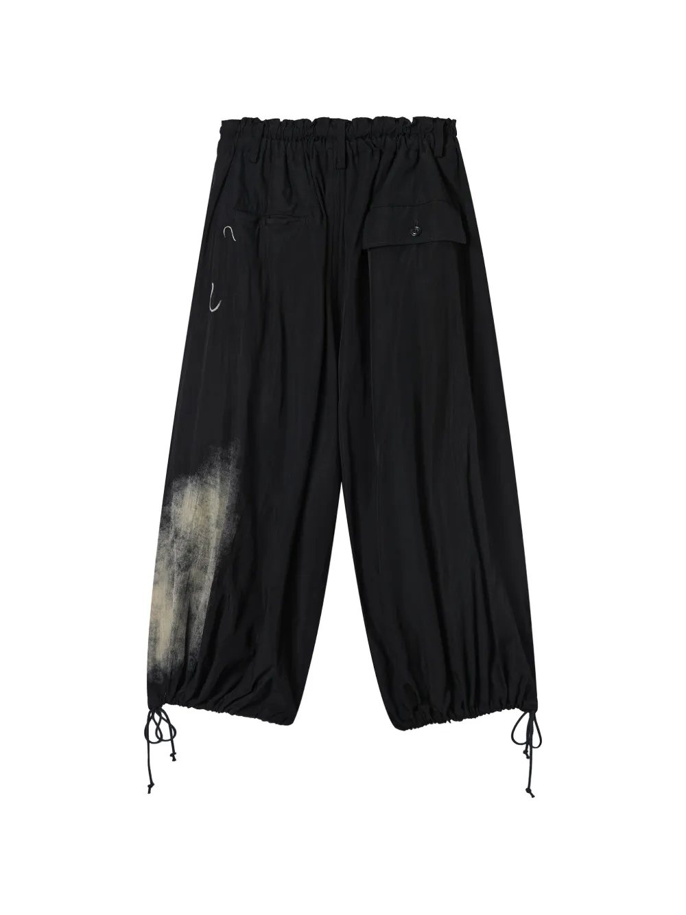 Y's Broek met trekkoord en print Zwart