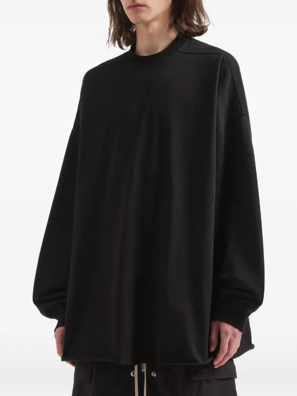 Rick Owens Long Sleeve Crewneck Sweatshirt | Black | FARFETCH