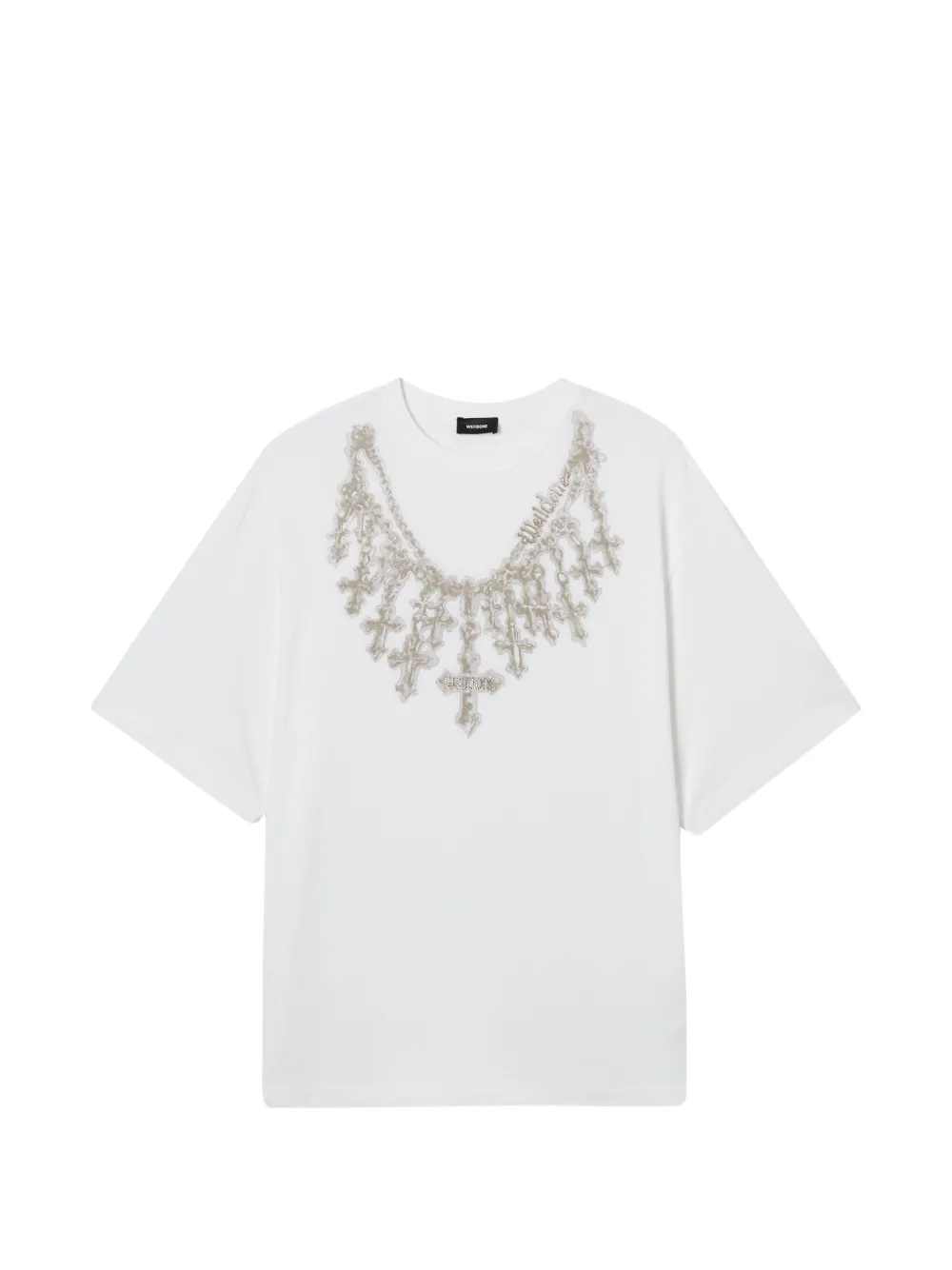 We11done embellished T-shirt - Bianco