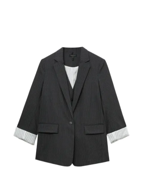 rag & bone pinstripe three-quarter-sleeve blazer