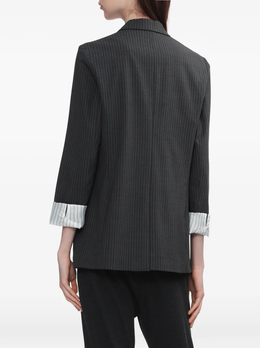 rag & bone Blazer met krijtstreep en cropped mouwen Grijs