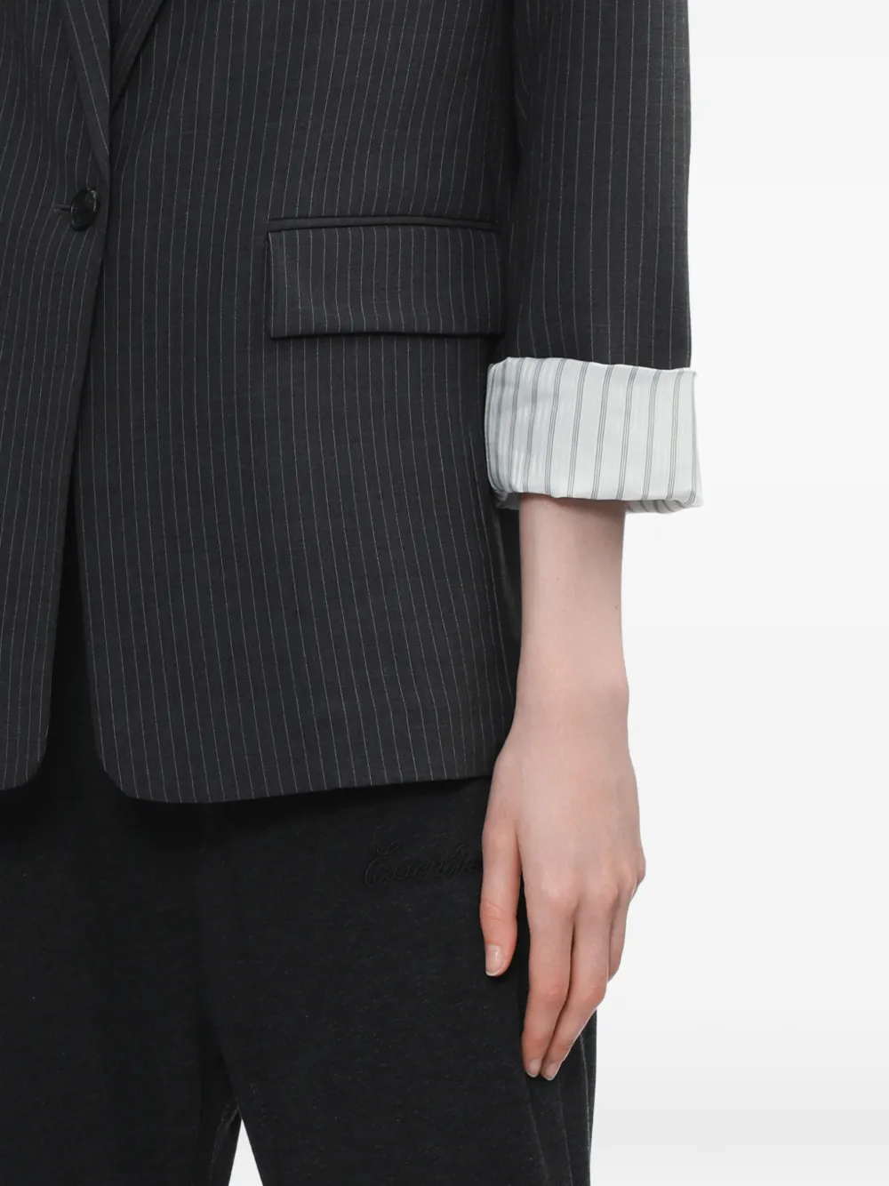 rag & bone Blazer met krijtstreep en cropped mouwen Grijs