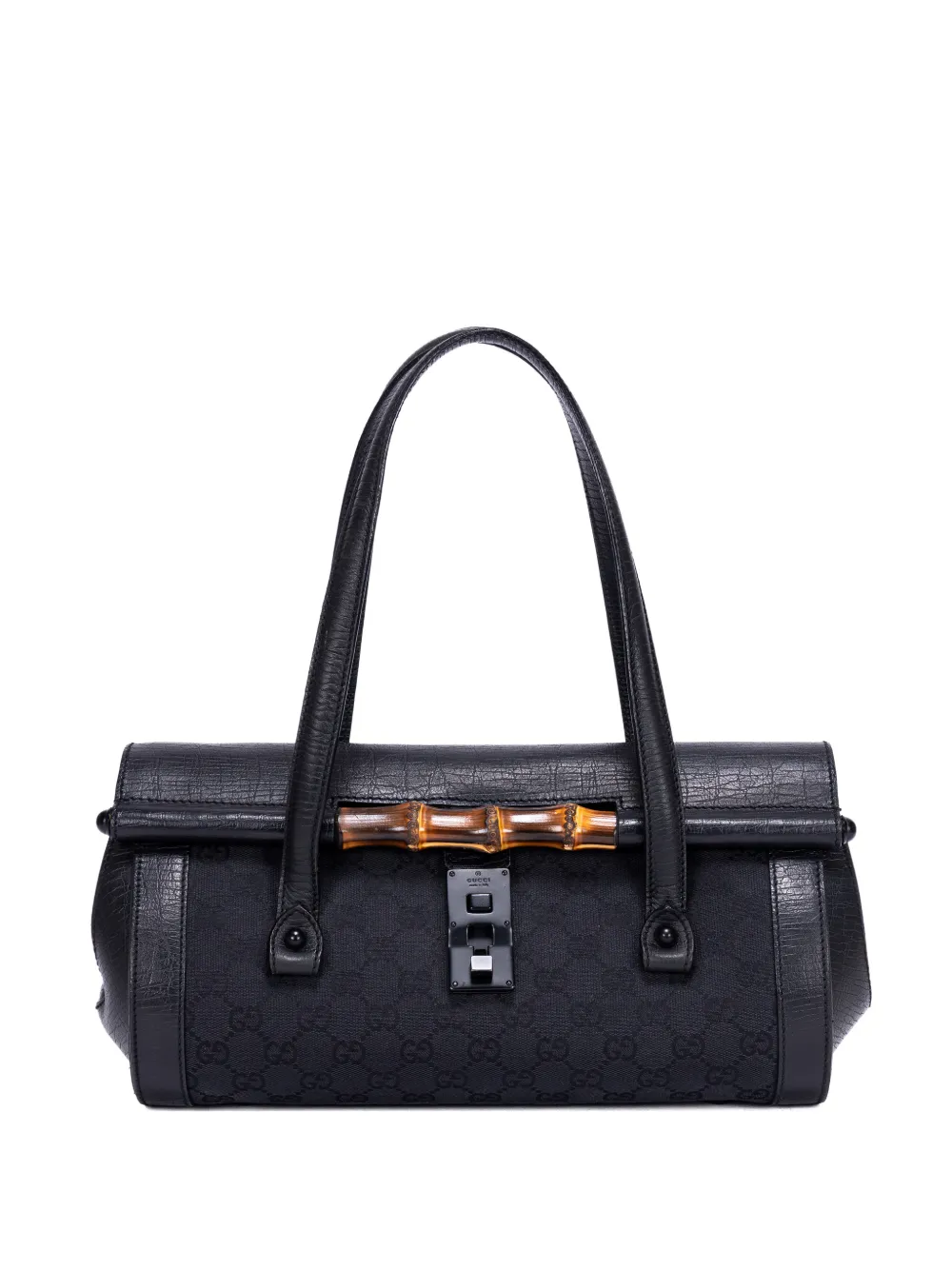 Gucci Pre-Owned Borsa tote GG con dettaglio in bambù - Nero