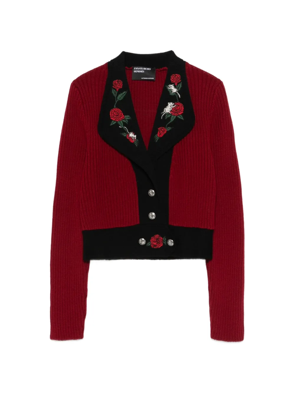 Enfants Riches Déprimés Cardigan Rats con ricamo - Rosso