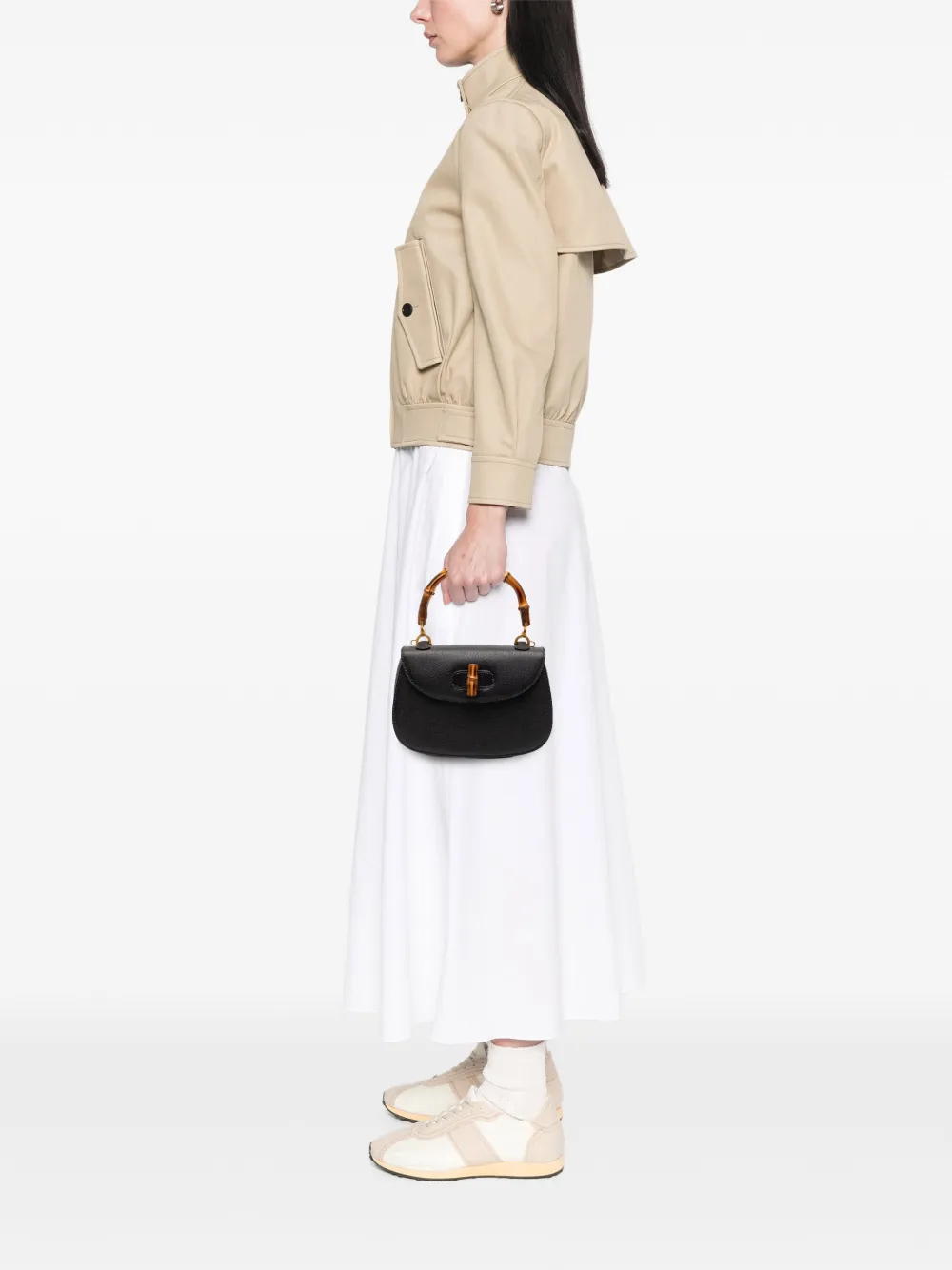  Gucci Pre-owned Bolso Satchel Bamboo Night De Piel De Becerro Granulada Siglo Xx - Negro 