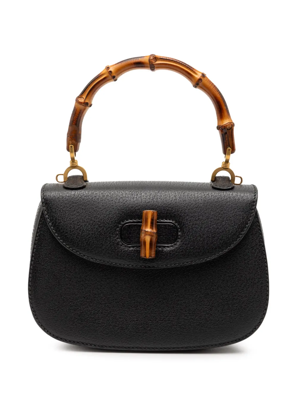 Gucci Pre-Owned 20th Century Grained Calfskin Bamboo Night satchel - Nero