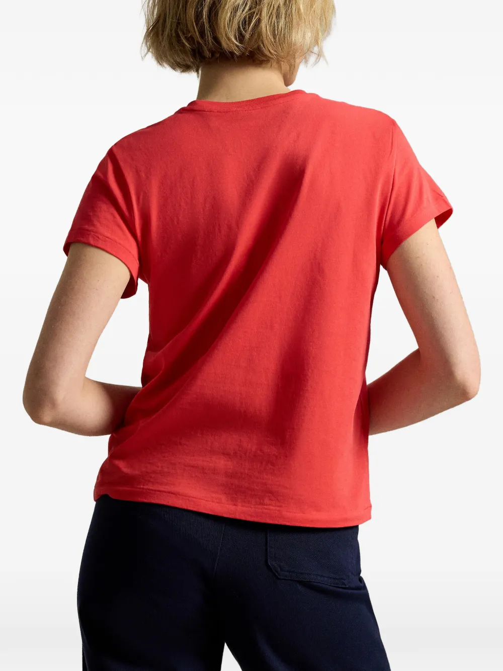 Polo Ralph Lauren T-shirt met borduurwerk en ronde hals Rood