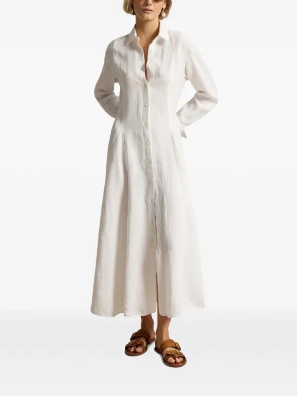 a line linen shirt dress Sahara Linen A Line Dress l Neutral Ground S