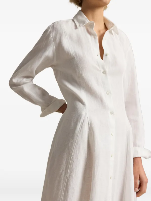 a line linen shirt dress Black Short Sleeve Linen-Blend Dillon Shirt Dress main image 1