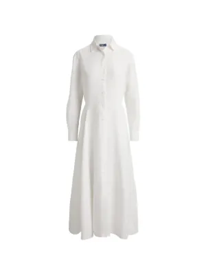 Polo Ralph Lauren Pleated long-sleeve Shirt Dress | White | FARFETCH