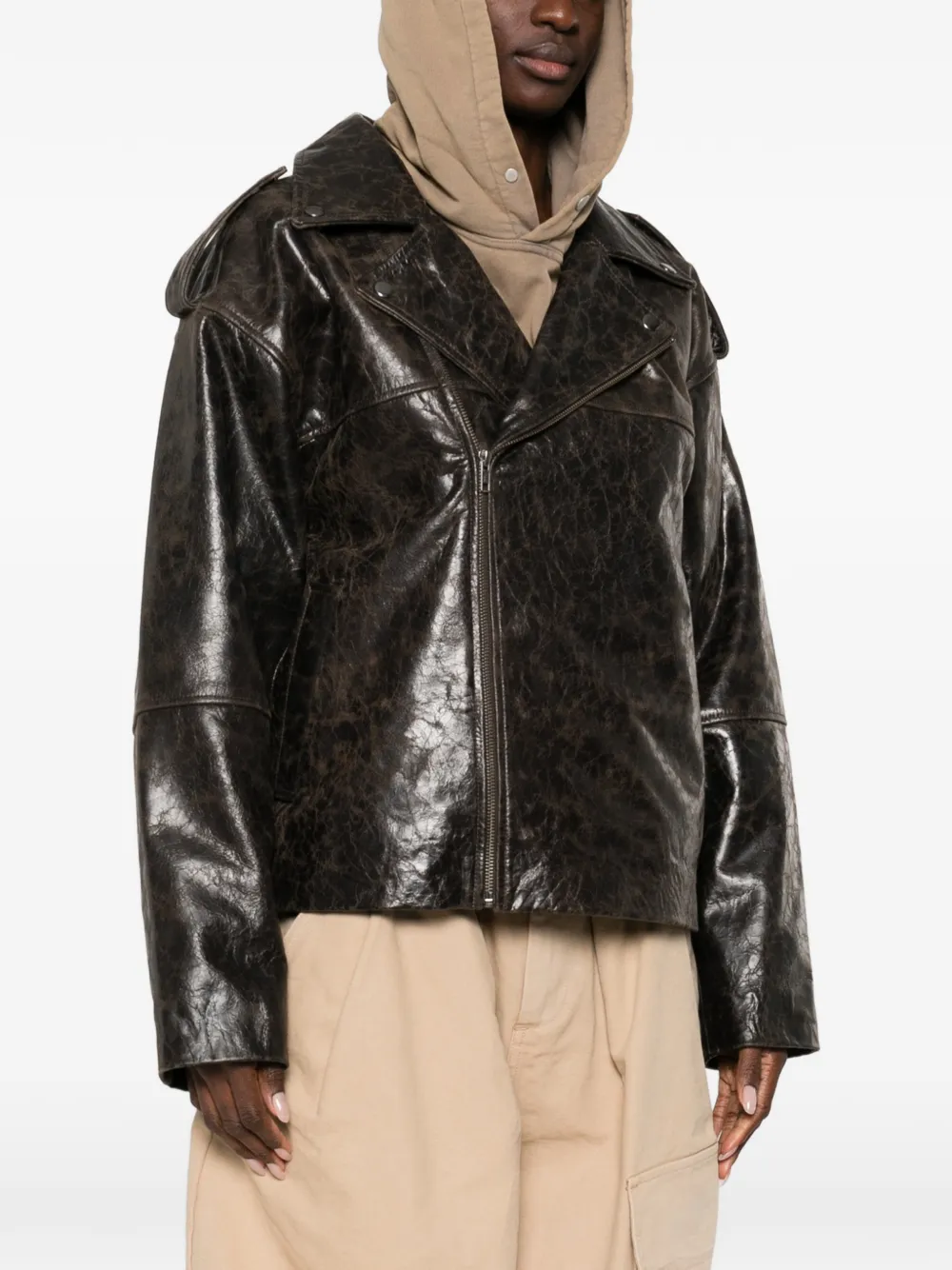  The Garment Margo Epaulettes Zip Jacket - Brown 