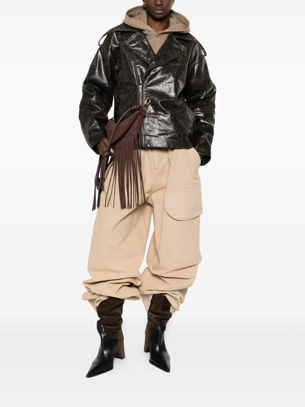  The Garment Margo Epaulettes Zip Jacket - Brown 