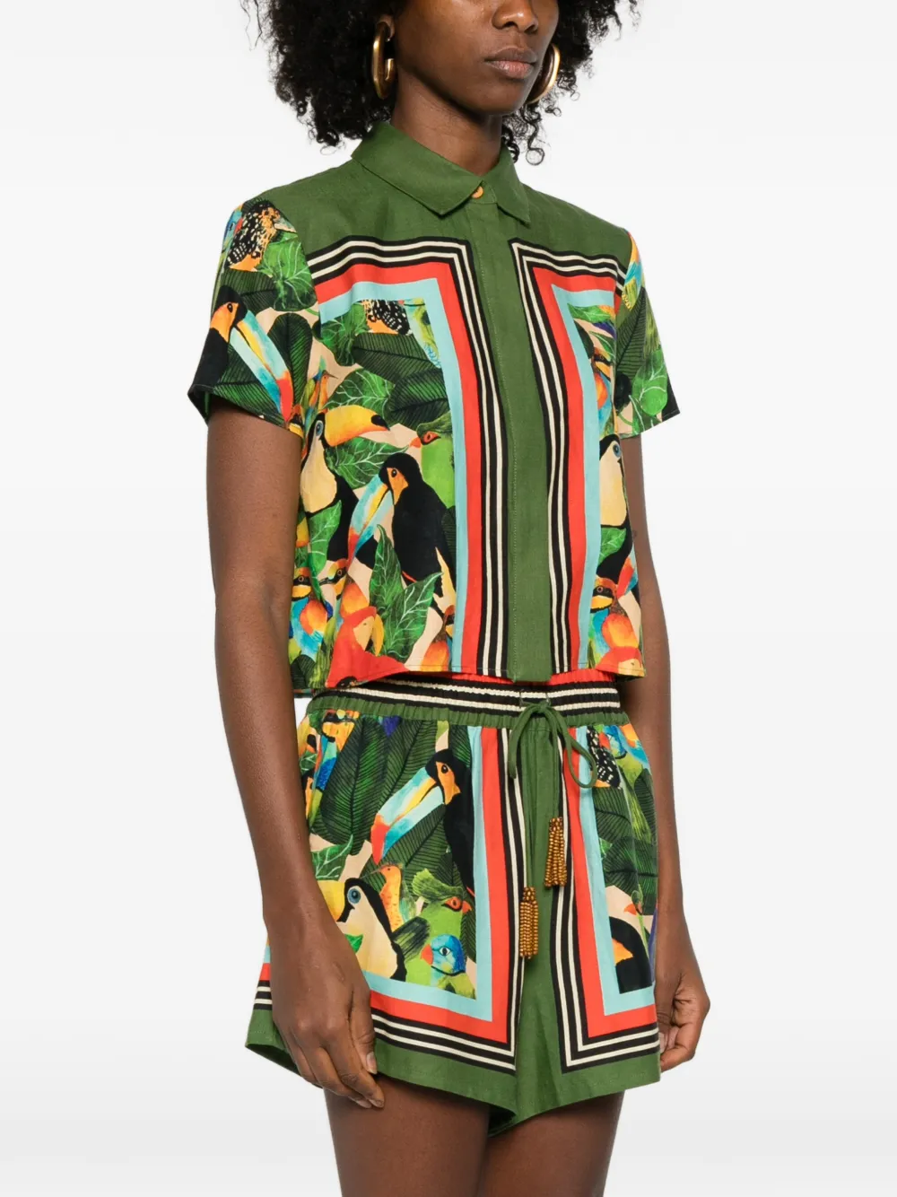 Toucan-Print Short-Sleeve Shirt