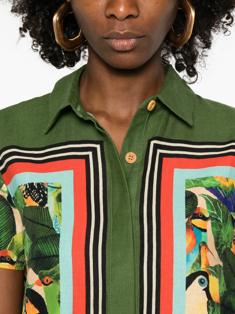 Toucan-Print Short-Sleeve Shirt