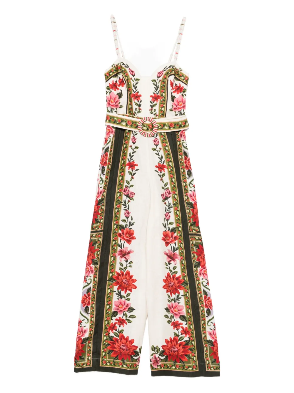 FARM Rio floral belted jumpsuit - Toni neutri