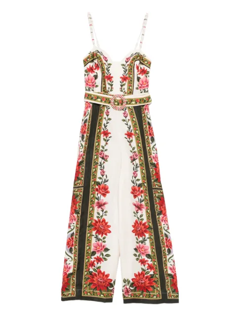 FARM Rio jumpsuit con cinturón y motivo floral