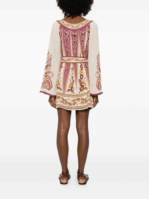 farm rio floral mini dress Farm Rio Lemon Bouquet OFF-WHITE Mini Dress Small