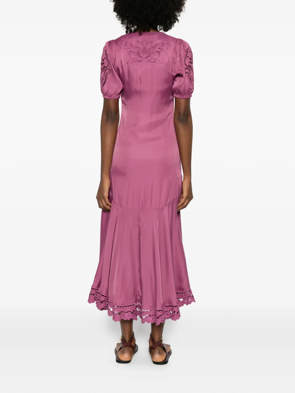 FARM Rio Maxi-jurk met knopen en bloemenprint Roze