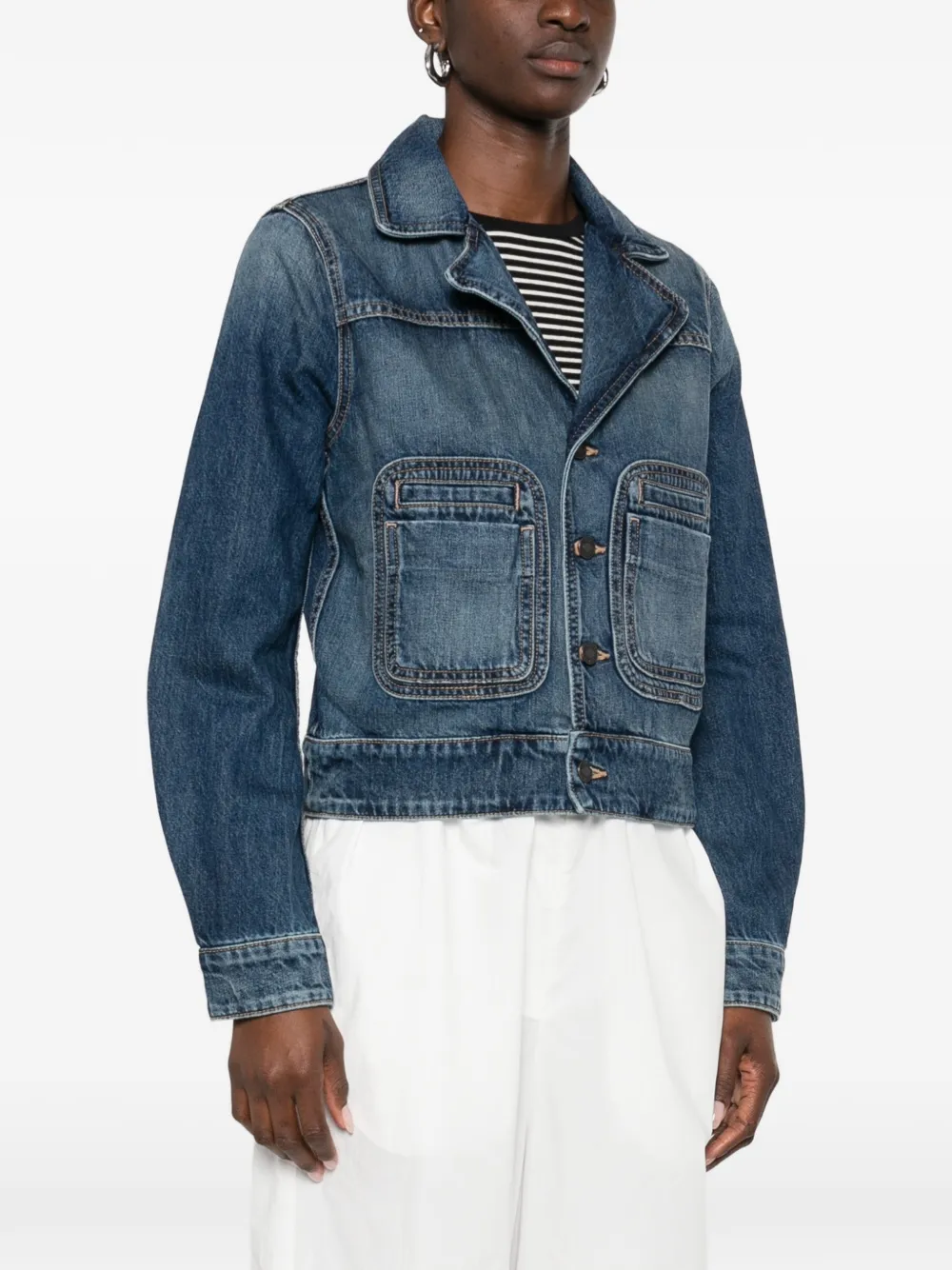  Nili Lotan Patch-pocket Denim Jacket - Blue 