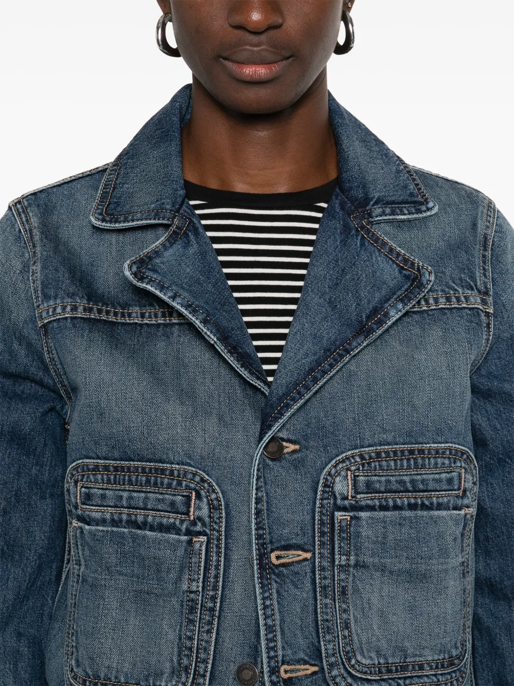 Nili Lotan Denim jack Blauw