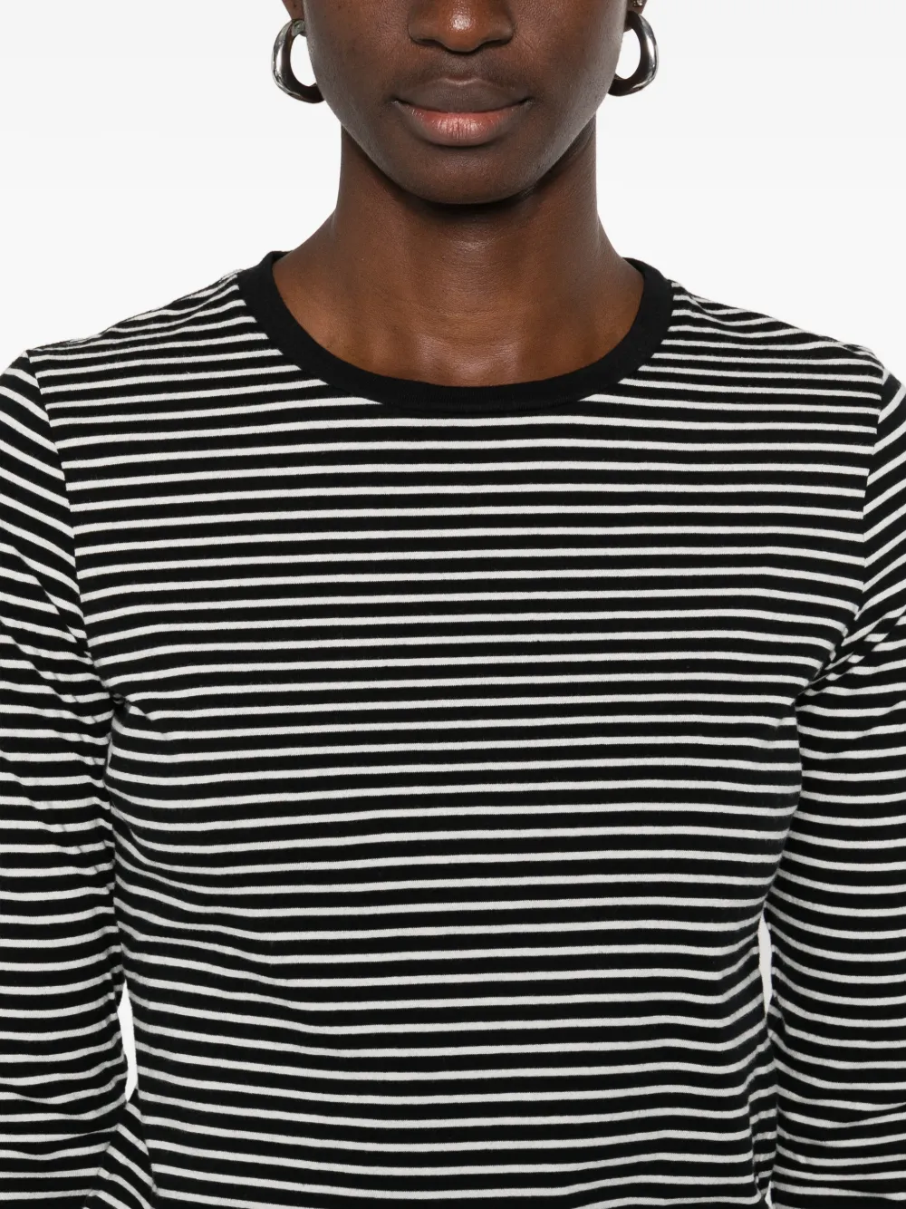 Nili Lotan Gestreept T-shirt Zwart