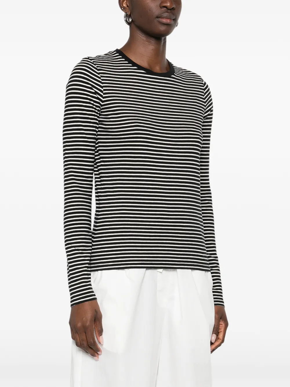 Nili Lotan Gestreept T-shirt Zwart