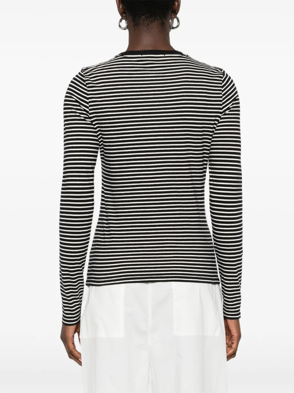 Nili Lotan Gestreept T-shirt Zwart