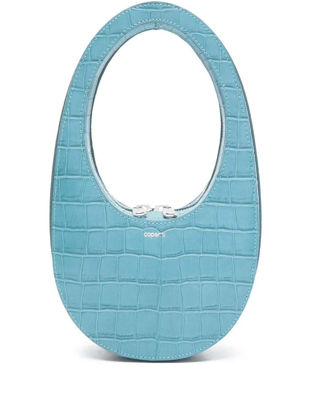 Coperni mini croc-effect zip tote bag - Blu