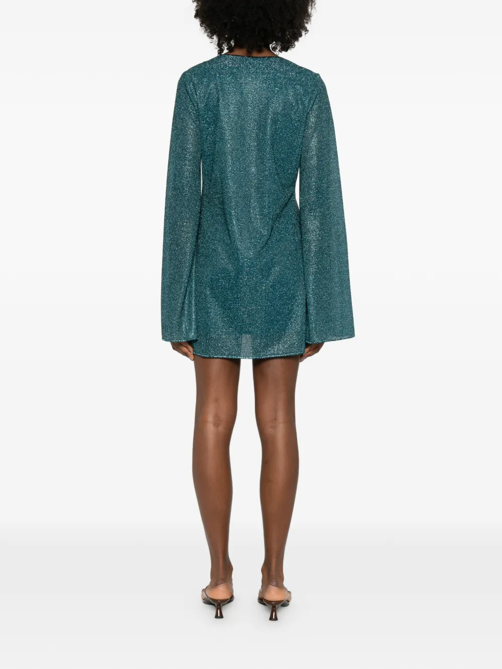 Oséree Mini-jurk met flared mouwen Groen