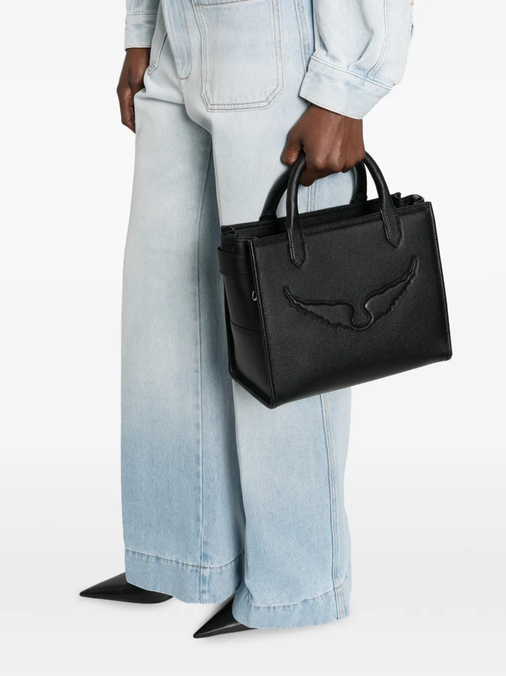 Zadig&Voltaire XS Angel shopper met vleugelapplicatie - Zwart