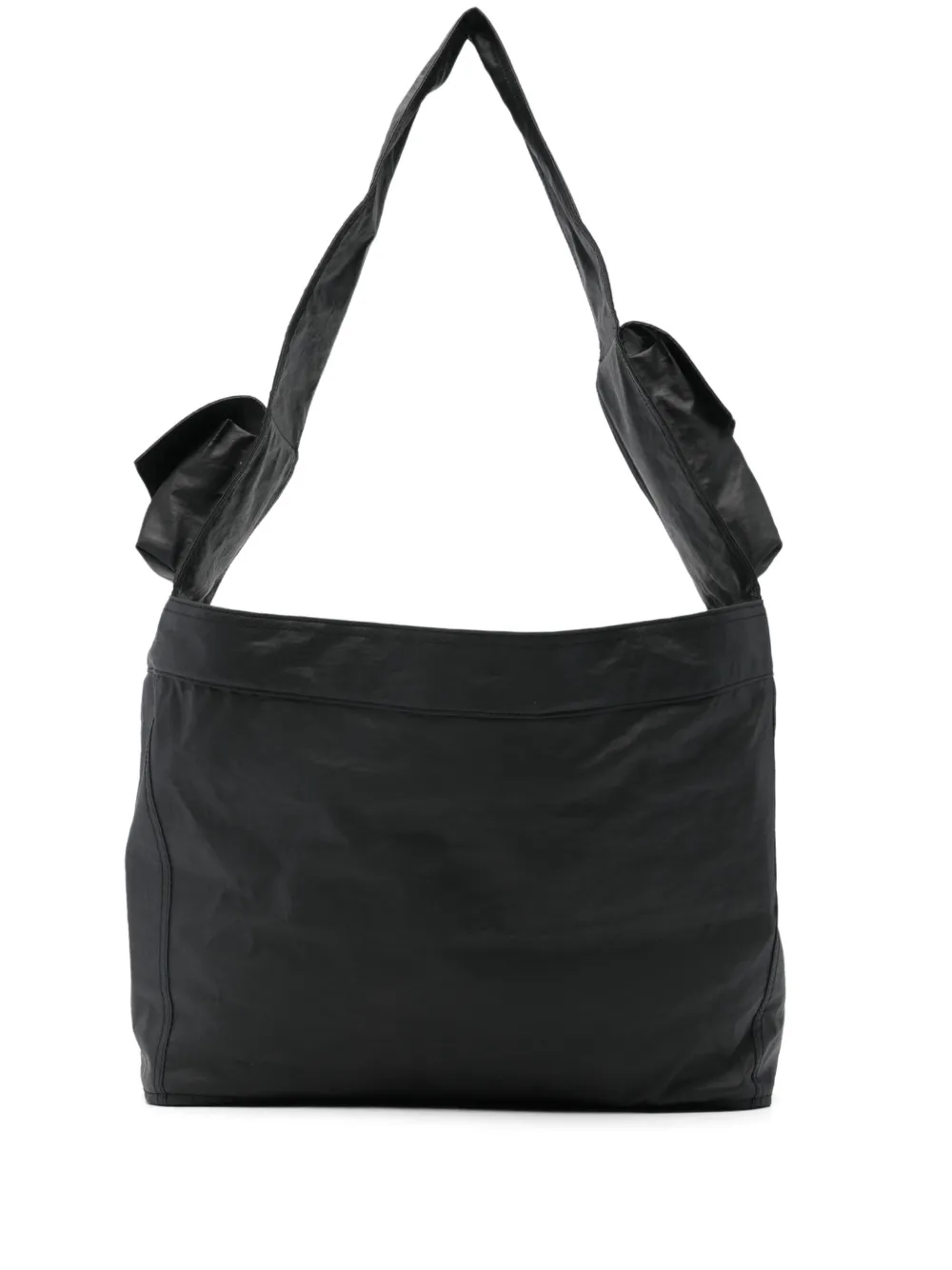 Y-3 large Newspaper flap-pocket tote bag - Nero
